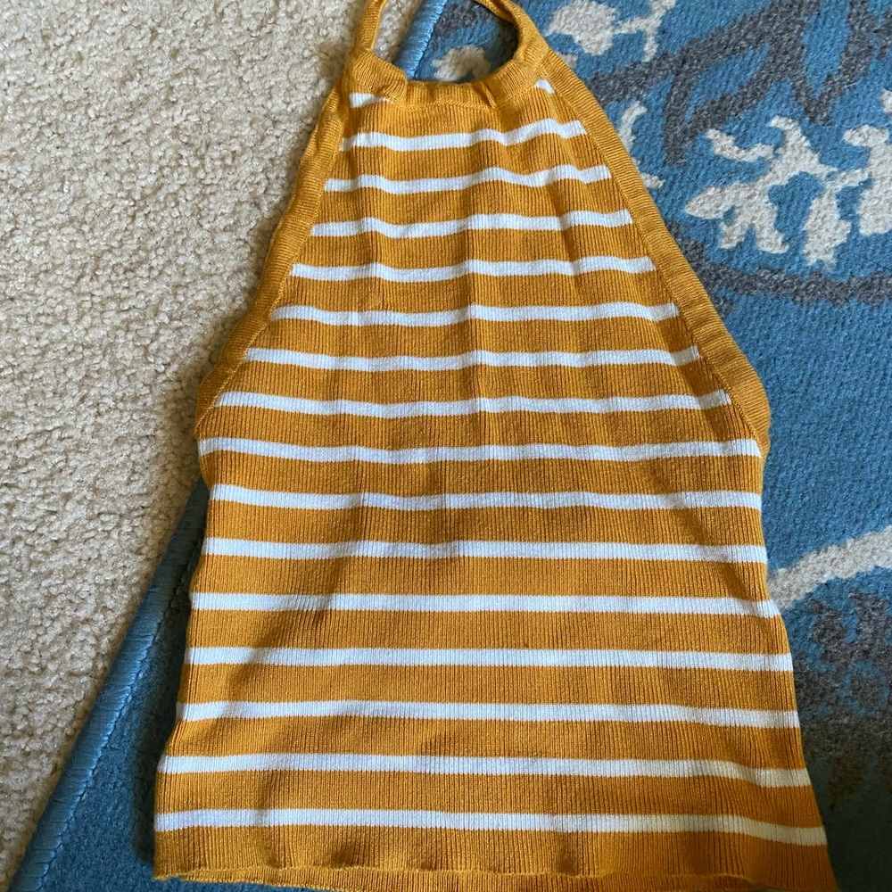 Yellow stripped halter top